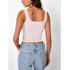imageTrendy Queen Going Out Tops for Women Y2k Summer Teen Girls Cute Crop Tank Top Square Neck Basci Bow Clothes 2025 CamisolePink