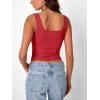imageTrendy Queen Going Out Tops for Women Y2k Summer Teen Girls Cute Crop Tank Top Square Neck Basci Bow Clothes 2025 CamisoleRed