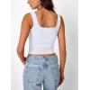 imageTrendy Queen Going Out Tops for Women Y2k Summer Teen Girls Cute Crop Tank Top Square Neck Basci Bow Clothes 2025 CamisoleWhite