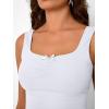 imageTrendy Queen Going Out Tops for Women Y2k Summer Teen Girls Cute Crop Tank Top Square Neck Basci Bow Clothes 2025 CamisoleWhite