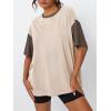 imageTrendy Queen Oversized TShirts for Women Summer Workout Loost Fit Short Sleeve Tops Casual Y2K 2025 Fashion Basic TeesApricot