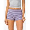 imageTrendy Queen Pajama Shorts Women Micro Low Rise Striped Boxers Trendy Spandex Bottoms 2025 Comfy Summer Lounge Sleepwear SXLBluepink