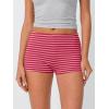 imageTrendy Queen Pajama Shorts Women Micro Low Rise Striped Boxers Trendy Spandex Bottoms 2025 Comfy Summer Lounge Sleepwear SXLRedpink