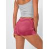 imageTrendy Queen Pajama Shorts Women Micro Low Rise Striped Boxers Trendy Spandex Bottoms 2025 Comfy Summer Lounge Sleepwear SXLRedpink