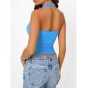 imageTrendy Queen Summer Tops for Women 2025 Going Out Cute y2k Shirts Halter Cowl Neck Backless Basic Vacation Outfits ClothesBlue
