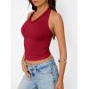 imageTrendy Queen Summer Tops for Women 2025 Going Out Cute y2k Shirts Halter Cowl Neck Backless Basic Vacation Outfits ClothesRed