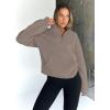 imageTrendy Queen Sweatshirts Quarter Half Zip Pullover Oversized Hoodies Sweaters Comfy Fall Outfits 2025 Y2K Winter ClothesCoffee Grey
