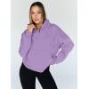 imageTrendy Queen Sweatshirts Quarter Half Zip Pullover Oversized Hoodies Sweaters Comfy Fall Outfits 2025 Y2K Winter ClothesPurple