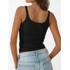 imageTrendy Queen Tank Tops for Women Summer Racerback Workout Tops Ribbed Spaghetti Strap Camisole Going Out Clothes 2025Black