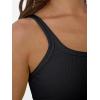 imageTrendy Queen Tank Tops for Women Summer Racerback Workout Tops Ribbed Spaghetti Strap Camisole Going Out Clothes 2025Black