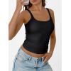 imageTrendy Queen Tank Tops for Women Summer Racerback Workout Tops Ribbed Spaghetti Strap Camisole Going Out Clothes 2025Black
