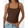 imageTrendy Queen Tank Tops for Women Summer Racerback Workout Tops Ribbed Spaghetti Strap Camisole Going Out Clothes 2025Brown