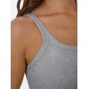 imageTrendy Queen Tank Tops for Women Summer Racerback Workout Tops Ribbed Spaghetti Strap Camisole Going Out Clothes 2025Grey