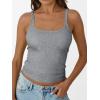 imageTrendy Queen Tank Tops for Women Summer Racerback Workout Tops Ribbed Spaghetti Strap Camisole Going Out Clothes 2025Grey