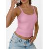 imageTrendy Queen Tank Tops for Women Summer Racerback Workout Tops Ribbed Spaghetti Strap Camisole Going Out Clothes 2025Pink