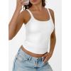imageTrendy Queen Tank Tops for Women Summer Racerback Workout Tops Ribbed Spaghetti Strap Camisole Going Out Clothes 2025White