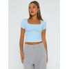 imageTrendy Queen Tshirts Shirts for Women Double Lined Going Out Crop Tops 2025 Spring Summer Workout Y2k Clothes Beach FashionBabyblue