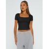 imageTrendy Queen Tshirts Shirts for Women Double Lined Going Out Crop Tops 2025 Spring Summer Workout Y2k Clothes Beach FashionBlack