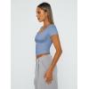 imageTrendy Queen Tshirts Shirts for Women Double Lined Going Out Crop Tops 2025 Spring Summer Workout Y2k Clothes Beach FashionBlue