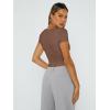 imageTrendy Queen Tshirts Shirts for Women Double Lined Going Out Crop Tops 2025 Spring Summer Workout Y2k Clothes Beach FashionCoffee