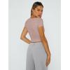 imageTrendy Queen Tshirts Shirts for Women Double Lined Going Out Crop Tops 2025 Spring Summer Workout Y2k Clothes Beach FashionCoffeegrey