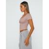 imageTrendy Queen Tshirts Shirts for Women Double Lined Going Out Crop Tops 2025 Spring Summer Workout Y2k Clothes Beach FashionCoffeegrey