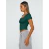 imageTrendy Queen Tshirts Shirts for Women Double Lined Going Out Crop Tops 2025 Spring Summer Workout Y2k Clothes Beach FashionDarkgreen