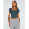 imageTrendy Queen Tshirts Shirts for Women Double Lined Going Out Crop Tops 2025 Spring Summer Workout Y2k Clothes Beach FashionHazeblue