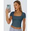 imageTrendy Queen Tshirts Shirts for Women Double Lined Going Out Crop Tops 2025 Spring Summer Workout Y2k Clothes Beach FashionHazeblue