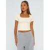 imageTrendy Queen Tshirts Shirts for Women Double Lined Going Out Crop Tops 2025 Spring Summer Workout Y2k Clothes Beach FashionLightapricot