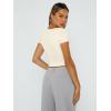 imageTrendy Queen Tshirts Shirts for Women Double Lined Going Out Crop Tops 2025 Spring Summer Workout Y2k Clothes Beach FashionLightapricot