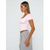 imageTrendy Queen Tshirts Shirts for Women Double Lined Going Out Crop Tops 2025 Spring Summer Workout Y2k Clothes Beach FashionPink