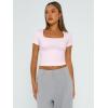 imageTrendy Queen Tshirts Shirts for Women Double Lined Going Out Crop Tops 2025 Spring Summer Workout Y2k Clothes Beach FashionPink