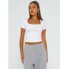 imageTrendy Queen Tshirts Shirts for Women Double Lined Going Out Crop Tops 2025 Spring Summer Workout Y2k Clothes Beach FashionWhite