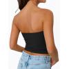 imageTrendy Queen Tube Tops for Women 2025 Summer Going Out Crop Ribbed Tank Bandeau Sexy Fashion Y2k Spring Sleeveless BraBlack