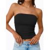 imageTrendy Queen Tube Tops for Women 2025 Summer Going Out Crop Ribbed Tank Bandeau Sexy Fashion Y2k Spring Sleeveless BraBlack