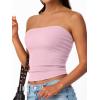 imageTrendy Queen Tube Tops for Women 2025 Summer Going Out Crop Ribbed Tank Bandeau Sexy Fashion Y2k Spring Sleeveless BraPink