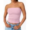 imageTrendy Queen Tube Tops for Women 2025 Summer Going Out Crop Ribbed Tank Bandeau Sexy Fashion Y2k Spring Sleeveless BraPink