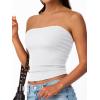 imageTrendy Queen Tube Tops for Women 2025 Summer Going Out Crop Ribbed Tank Bandeau Sexy Fashion Y2k Spring Sleeveless BraWhite