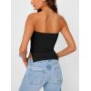 imageTrendy Queen Tube Tops for Women Side Split Going Out Strapless Crop Tops Sleeveless Bandeau Summer Y2k Cute ClothesBlack