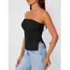 imageTrendy Queen Tube Tops for Women Side Split Going Out Strapless Crop Tops Sleeveless Bandeau Summer Y2k Cute ClothesBlack