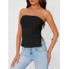 imageTrendy Queen Tube Tops for Women Side Split Going Out Strapless Crop Tops Sleeveless Bandeau Summer Y2k Cute ClothesBlack
