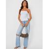 imageTrendy Queen Tube Tops for Women Side Split Going Out Strapless Crop Tops Sleeveless Bandeau Summer Y2k Cute ClothesWhite