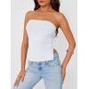 imageTrendy Queen Tube Tops for Women Side Split Going Out Strapless Crop Tops Sleeveless Bandeau Summer Y2k Cute ClothesWhite