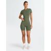imageTrendy Queen Womens 2 Piece Workout Sets Short Matching Lounge Sets Summer Clothes Going Out Gym OutfitsArmygreen