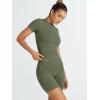 imageTrendy Queen Womens 2 Piece Workout Sets Short Matching Lounge Sets Summer Clothes Going Out Gym OutfitsArmygreen