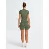 imageTrendy Queen Womens 2 Piece Workout Sets Short Matching Lounge Sets Summer Clothes Going Out Gym OutfitsArmygreen