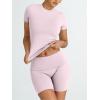 imageTrendy Queen Womens 2 Piece Workout Sets Short Matching Lounge Sets Summer Clothes Going Out Gym OutfitsBabypink