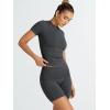 imageTrendy Queen Womens 2 Piece Workout Sets Short Matching Lounge Sets Summer Clothes Going Out Gym OutfitsBlackgrey