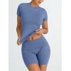 imageTrendy Queen Womens 2 Piece Workout Sets Short Matching Lounge Sets Summer Clothes Going Out Gym OutfitsBlue